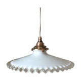 Old hanging lamp in dented opaline