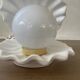 Lampe  coquillage céramique et opaline 70´s