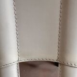 Set of 4 Cattelan Italia white leather chairs from the 1980s, vintage Italian design