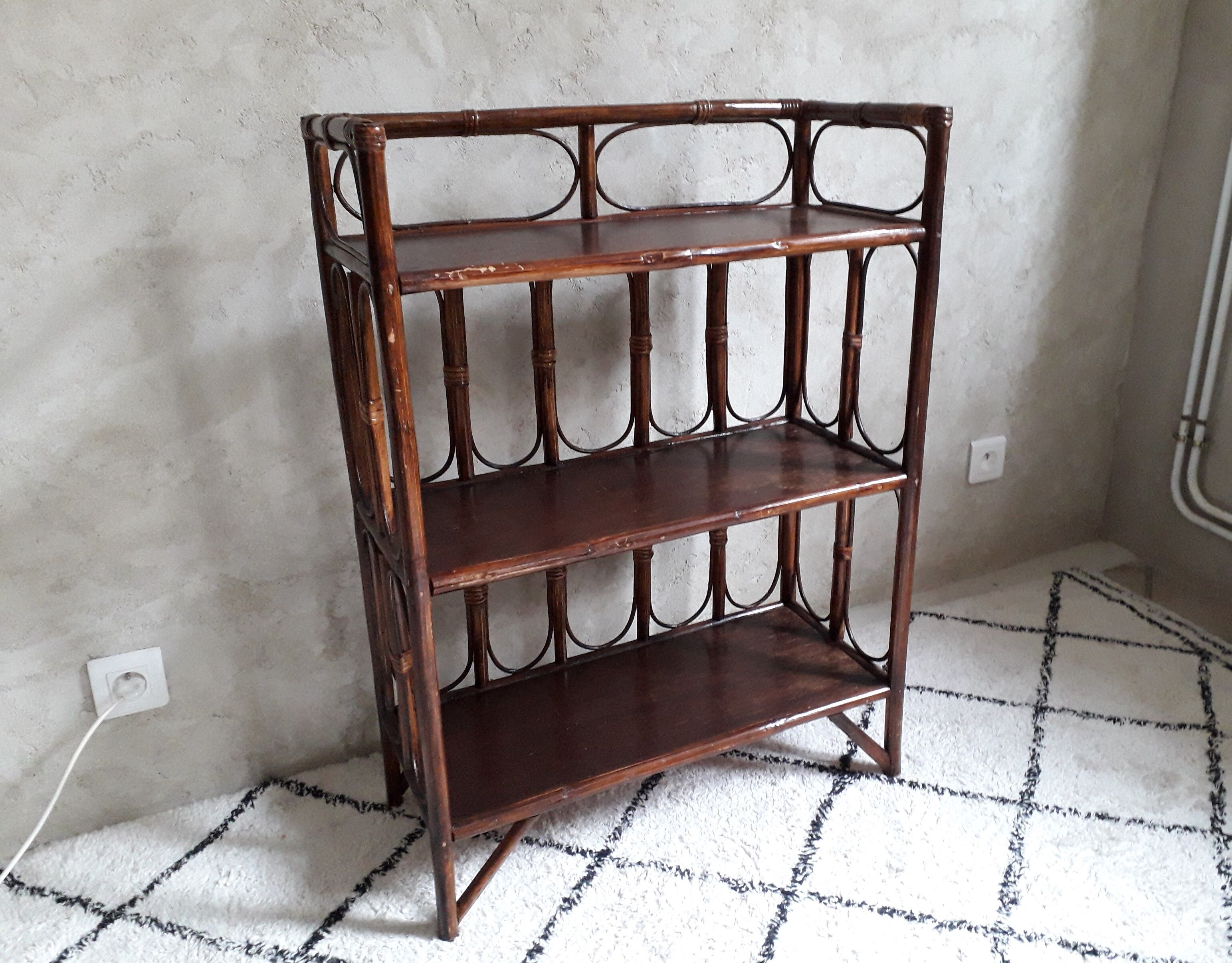 Rattan shelf