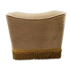 Pouf à franges en velours jaune 1960