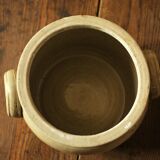 Grey glazed stoneware pot two handles 5 L