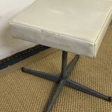Pair of vintage metal and leatherette stools