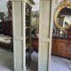 Magnificent pair of green painted fir bookcase display cabinet early 20th century