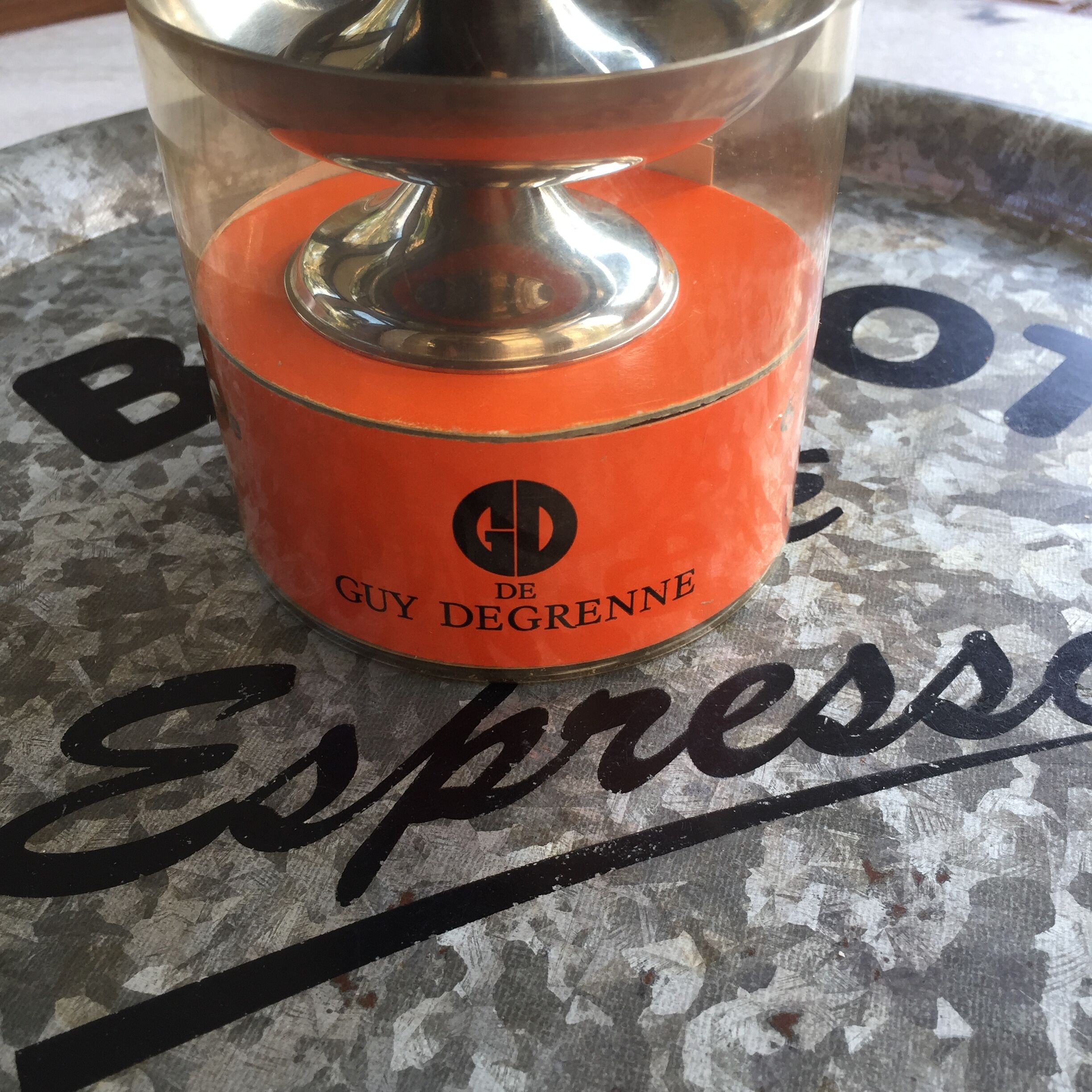 Series of 6 stainless steel ice cups by Guy Degrenne