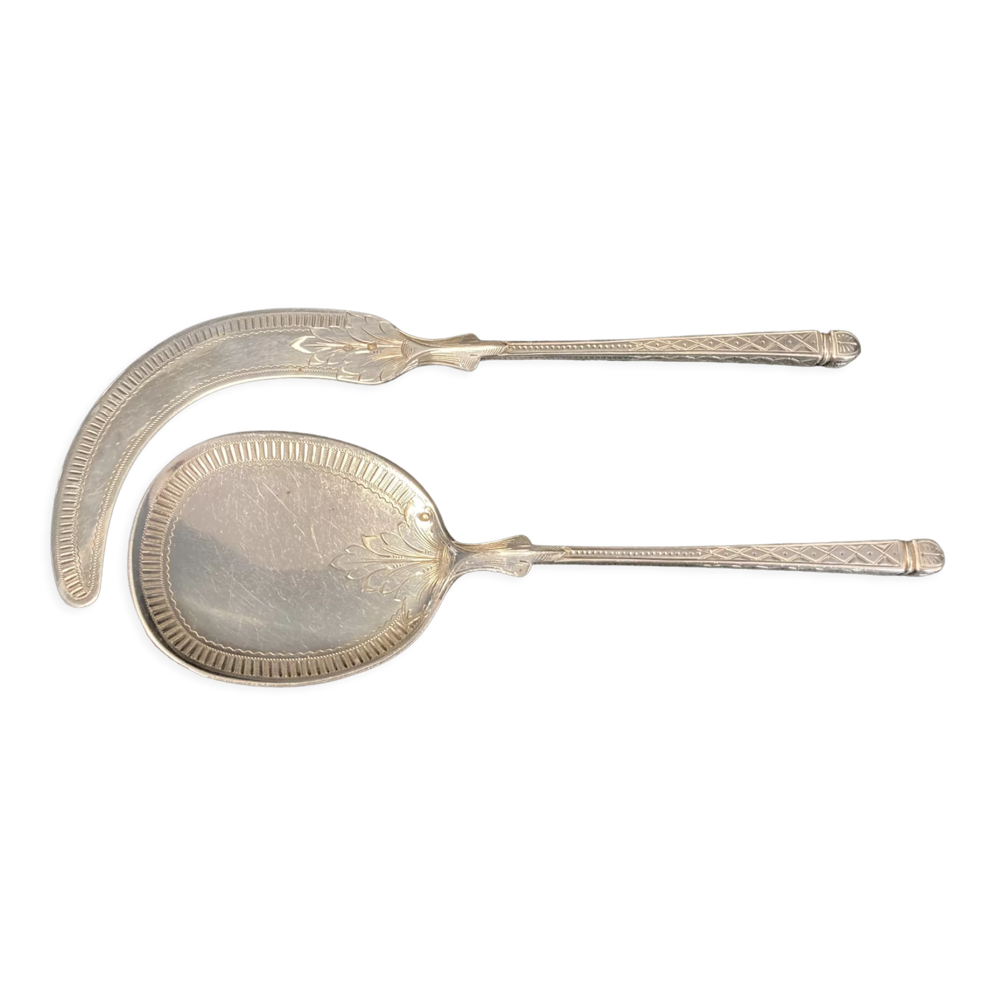 Two-piece silver ice cream service from the early 20th century