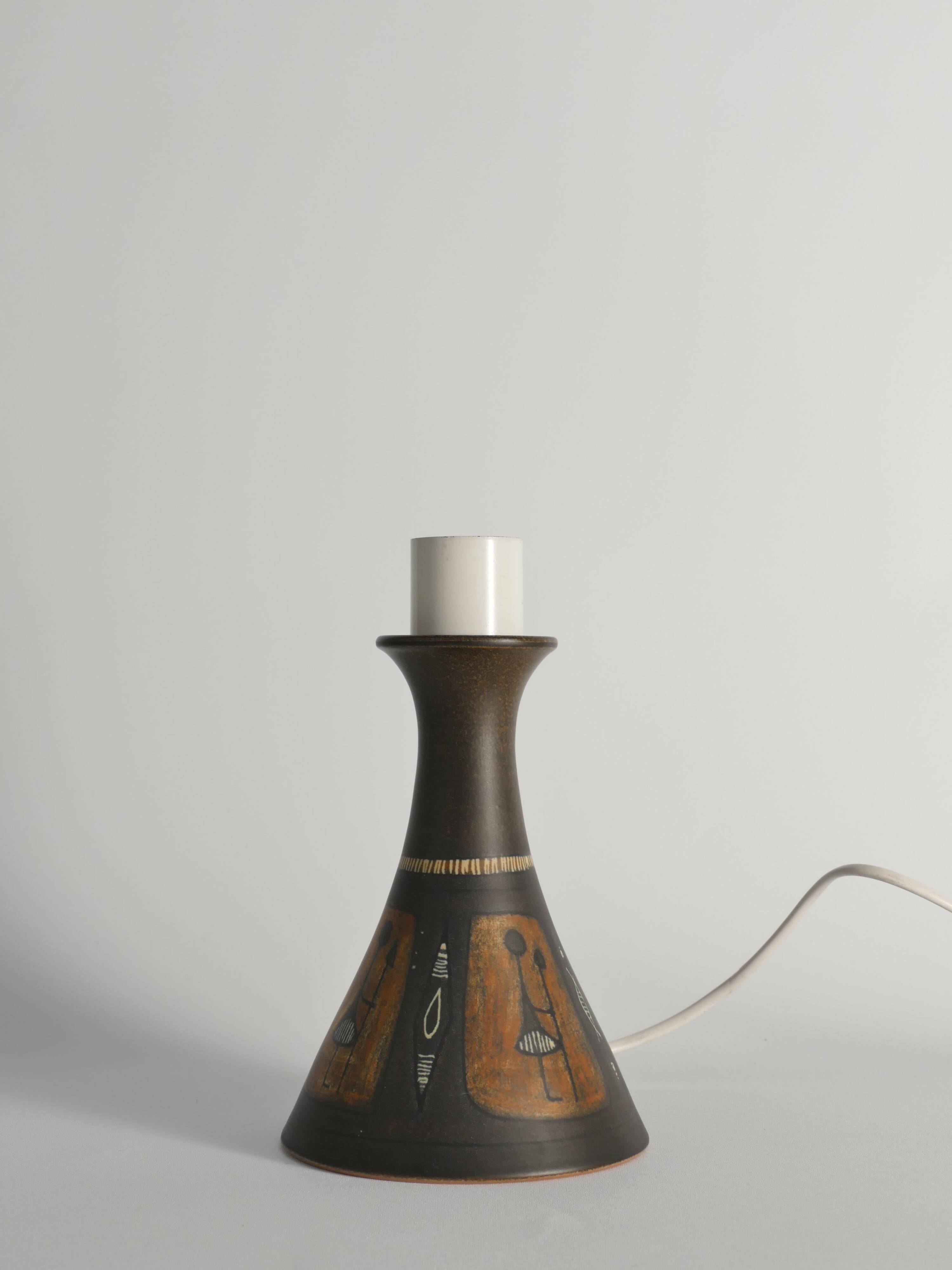 Unique Scandinavian Modern Ceramic Table Lamp by Munk, Sweden