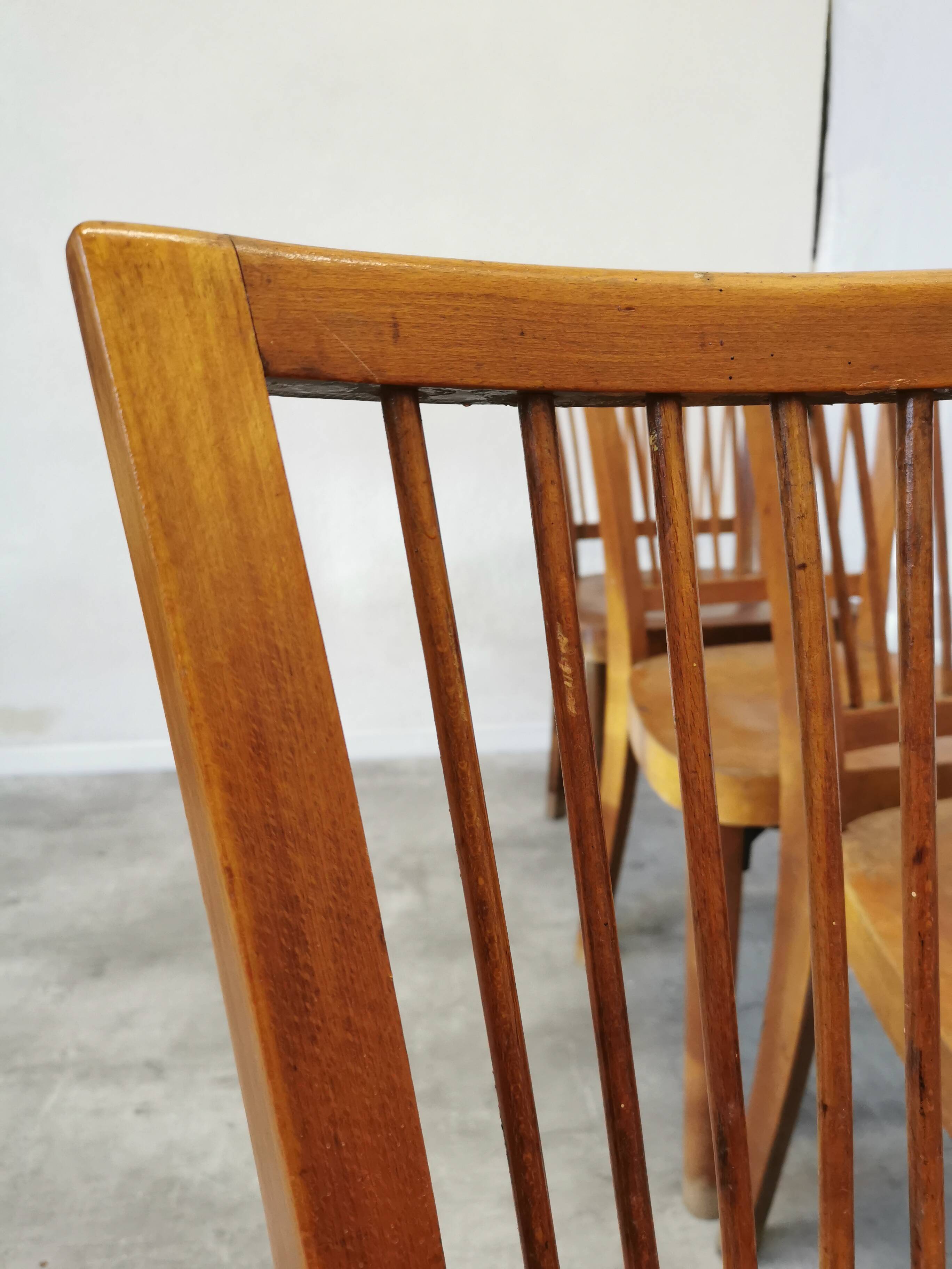 Vintage STOL Kamnik Wooden Dining Chair: 1960s Yugoslavia Bistro Style