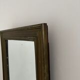 Antique french brass bistro mirror