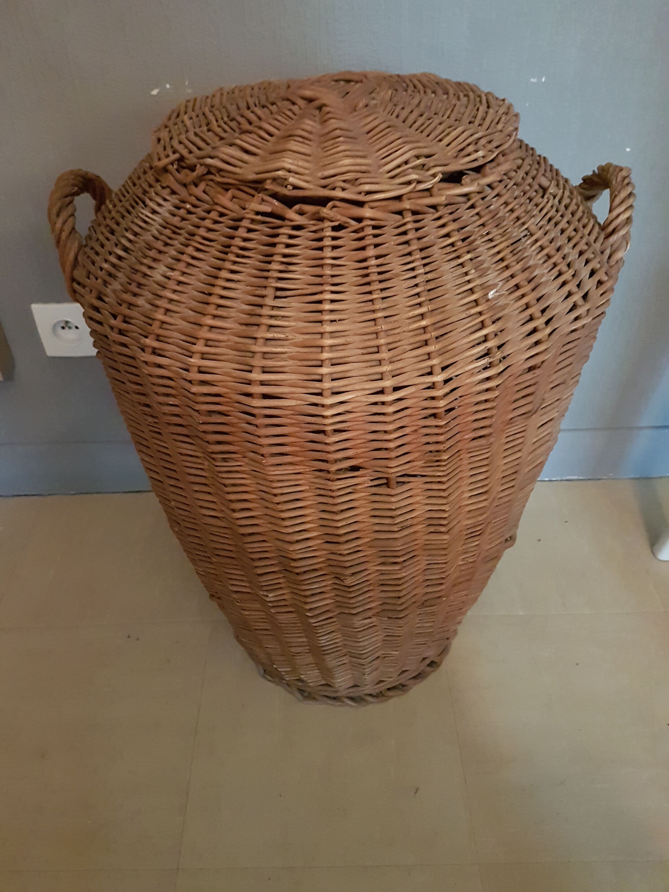 Vintage rattan wicker basket