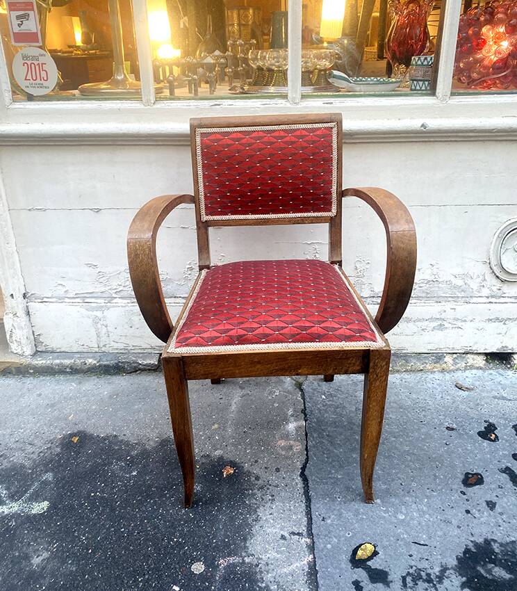 Wooden bridge armchair, 1940