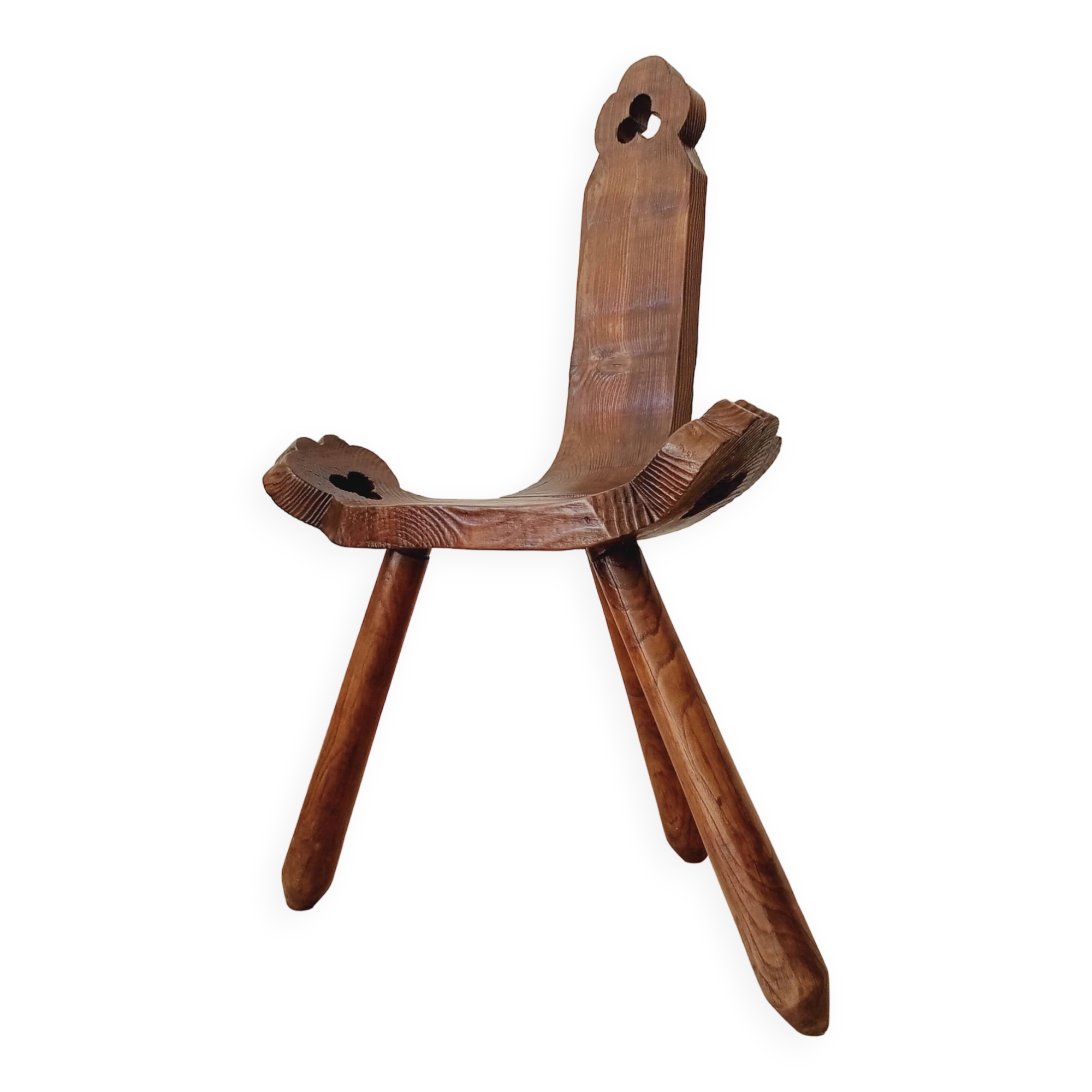 Chaise brutaliste tripode début XXeme