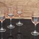 Set of 4 antique pink stemmed glasses Luminarc