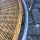 Glass and wicker coffee table