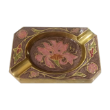 Art deco brass emailed ashtray