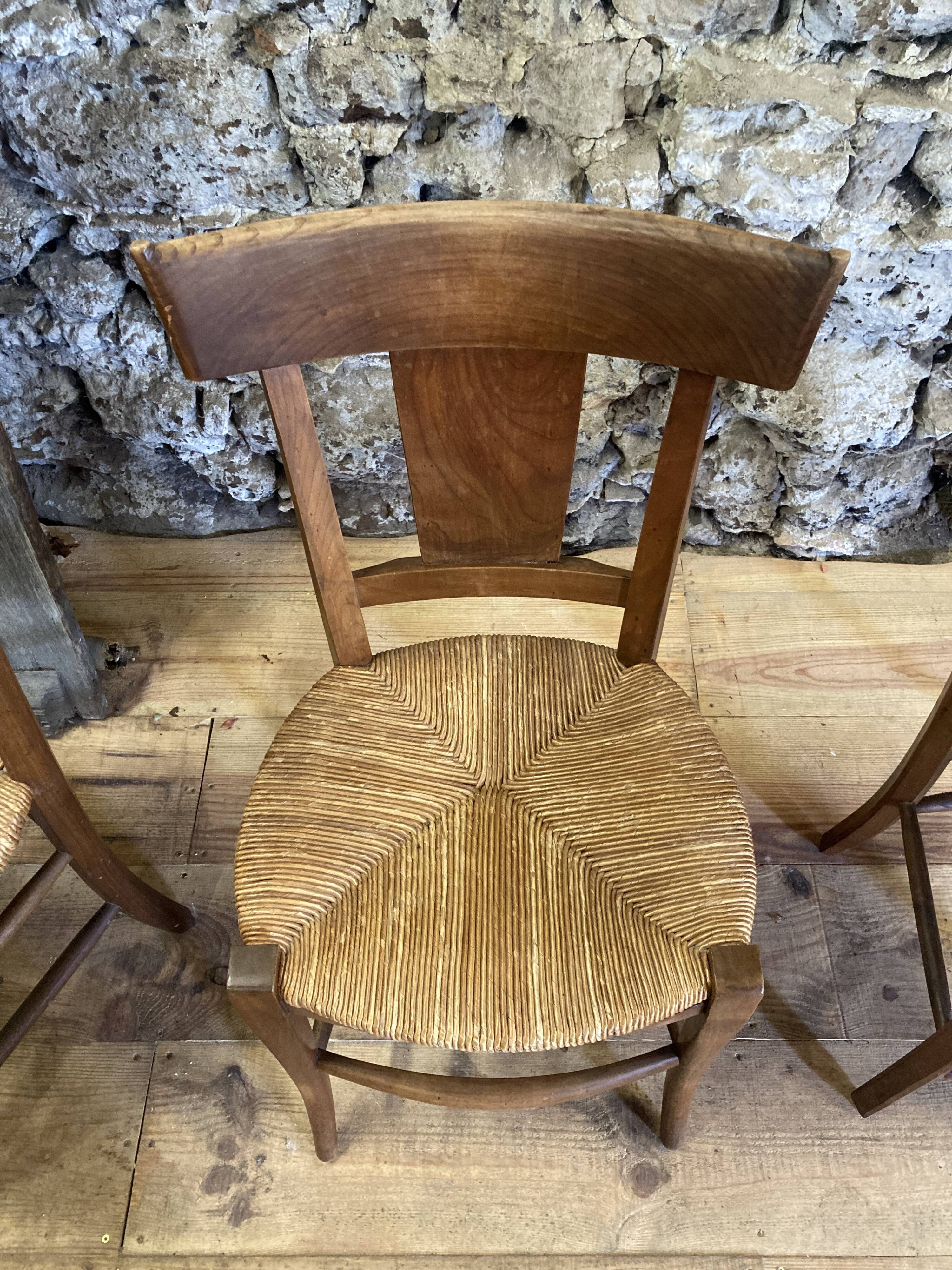 3 rustic chairs mulched solid wood Directoire