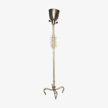 Vintage floor lamp entirely composed of white lacquered metal