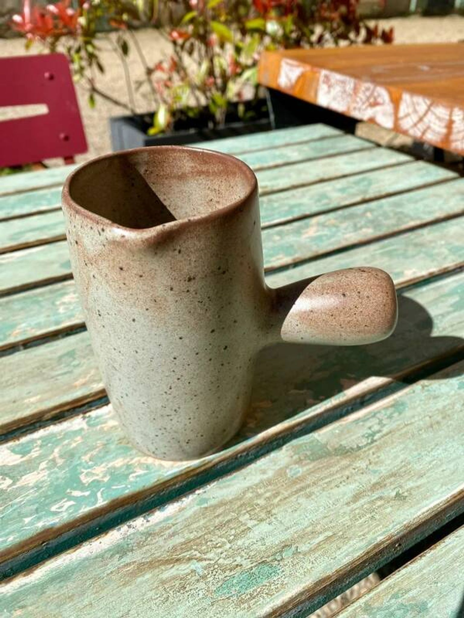 Pot en grès à poignet vintage