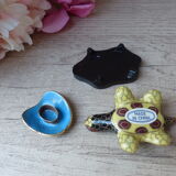 Miniature box in the shape of turtle cloisonné email on wooden base