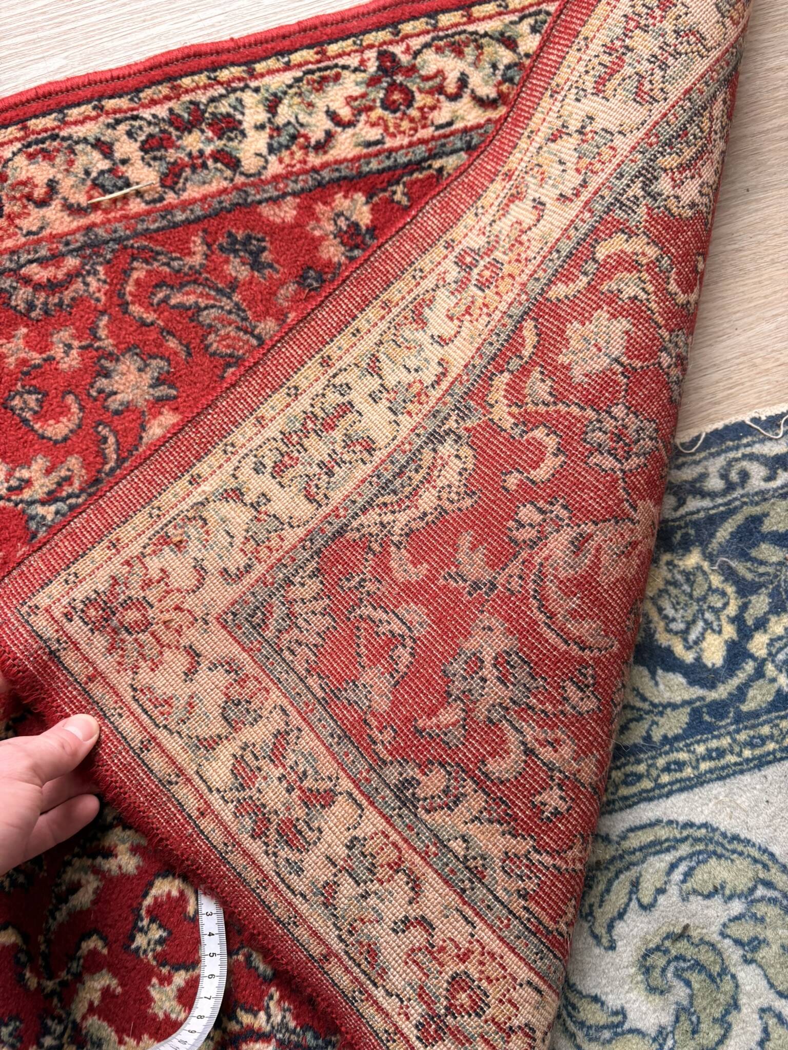 Ancient Pair of Red Kashan Oriental Ispahan Persian Rugs