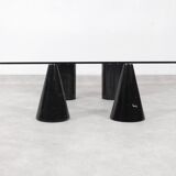 Vintage Italian Rectangular Marble Coffee Table with Glass Top