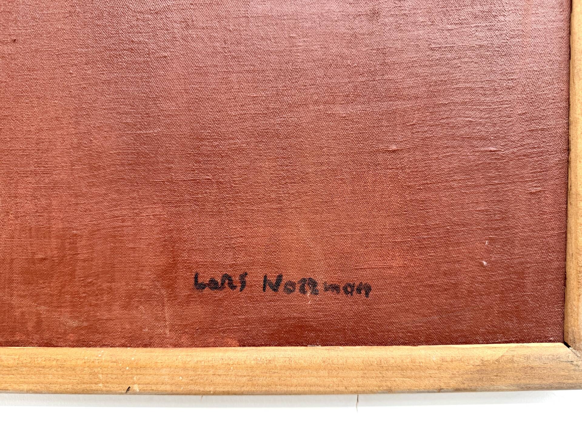 Large Swedish Tableau Signed Lars Norman (1962) – Oil on Panel