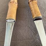 Salad servers with bamboo handles