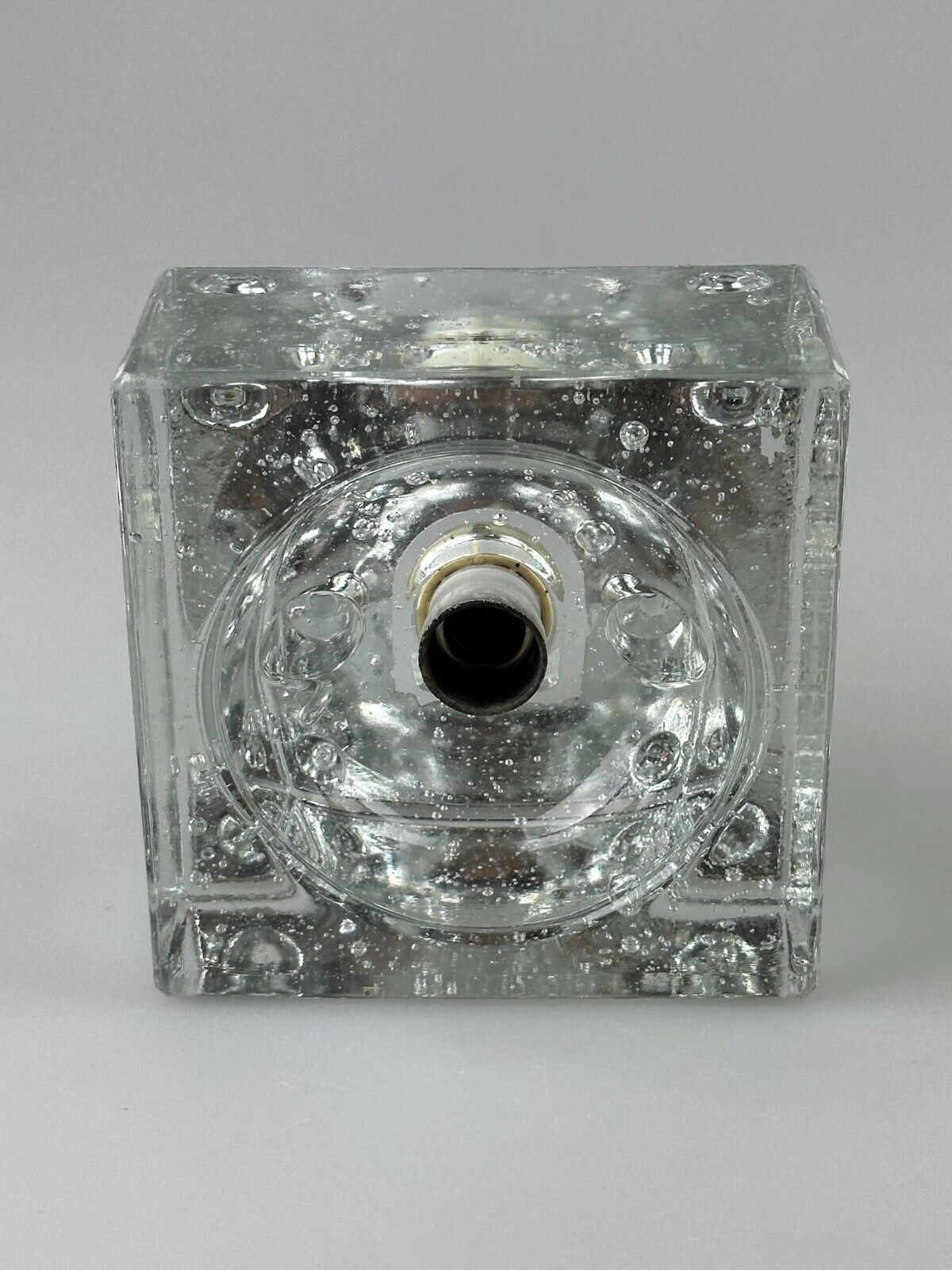 60s 70s Wall Lamp Ice Glass Cube Wall Sconce by Müller & Zimmer Germany
