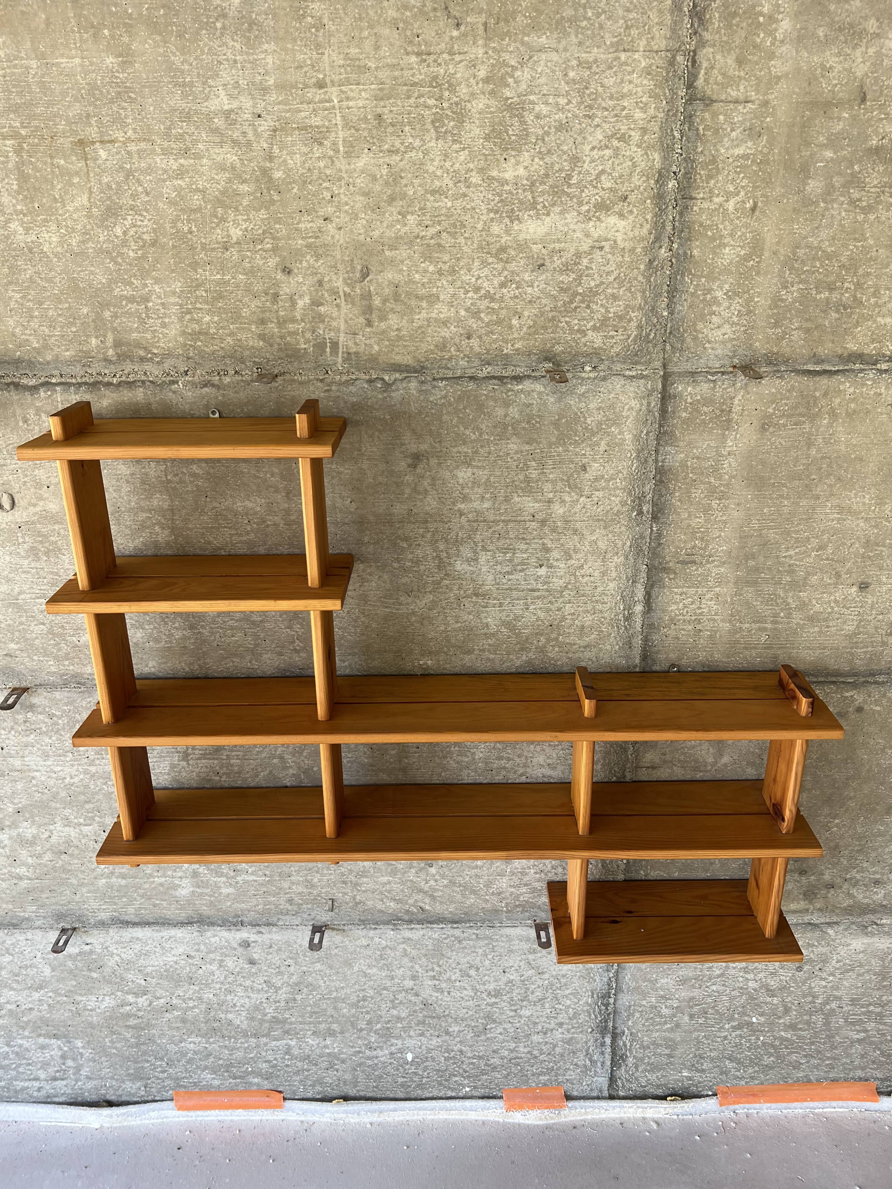 Modernist pine shelf bookcase Regain