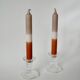 pair of molded glass candlesticks 1950