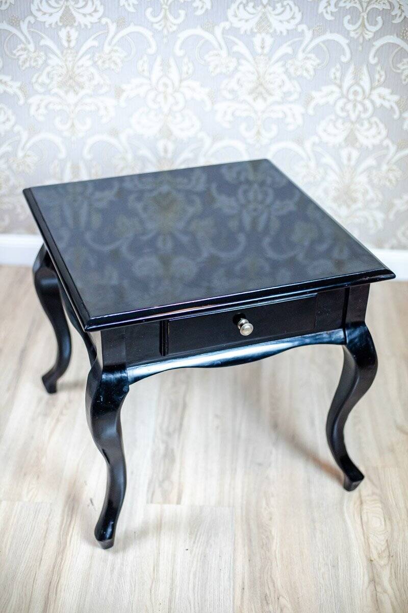 20th Century Black Side Table-Nightstand, 1950s