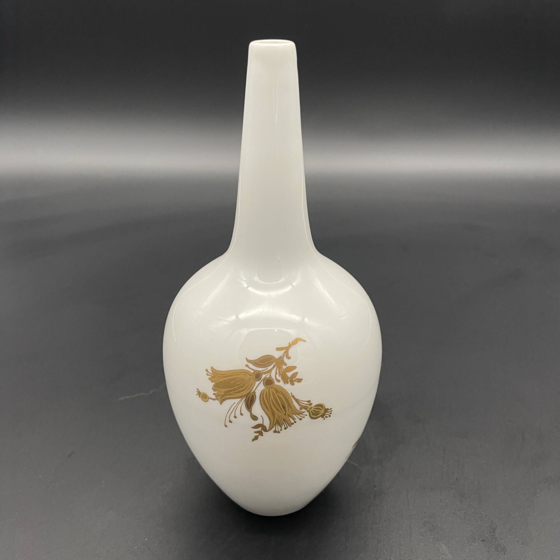 Vintage Rosenthal studio-line vase in white porcelain with flora decoration.