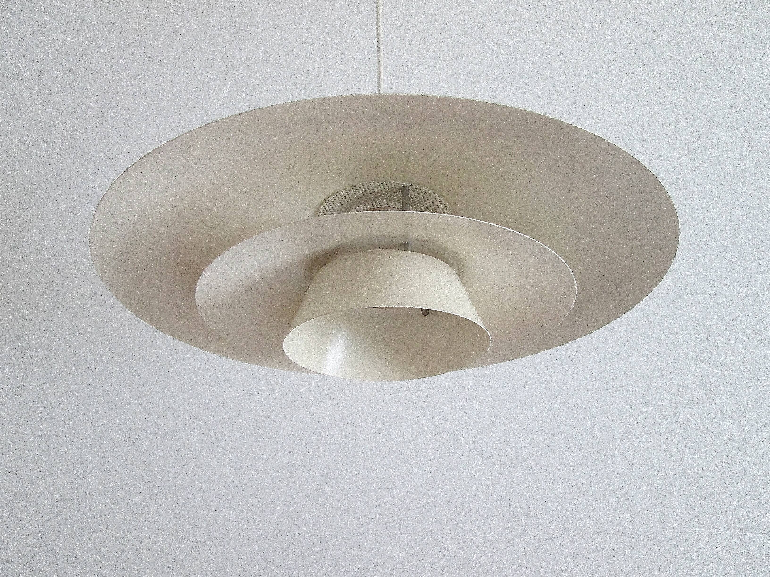 Danish Mid-century vintage pendant light, off-white, classic lines, glare free, PH-style