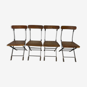 Serie de 4 chaises de jardin pliantes