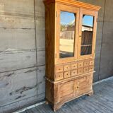 Old display cabinet in raw wood