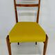 Set of Six Italian Art Deco Walnut Chairs with Colorful Velvet Seats, 1950s