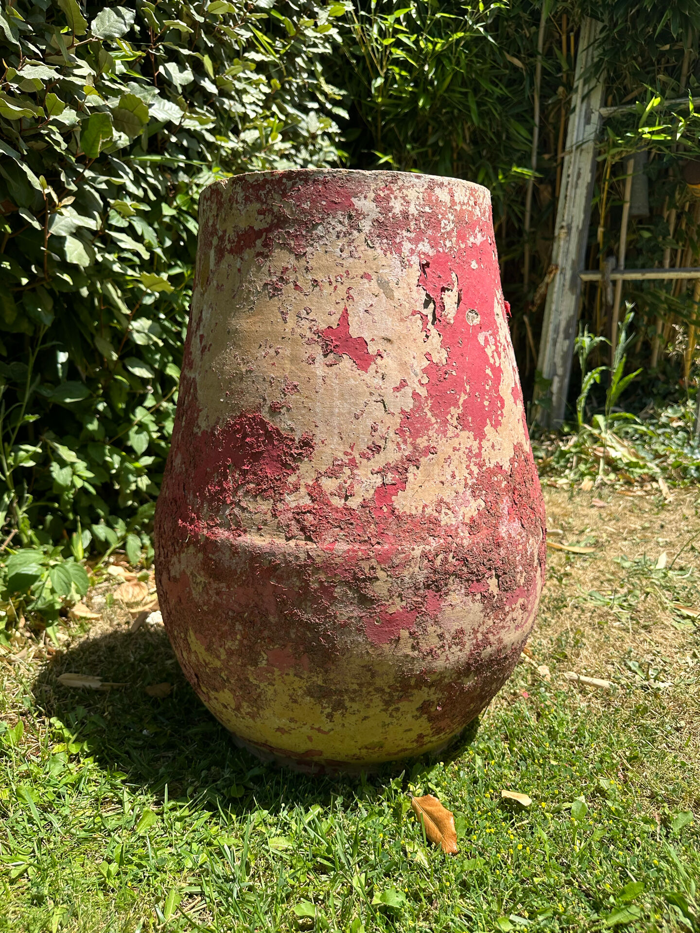 Ancient terracotta pottery jar from the 19th century.