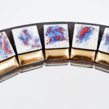 Miroir mural rond en céramique, Belgique, 1970