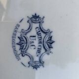 Large earthenware serving dish, cartridge model, sarreguemines, U & C, made in France, earthenware