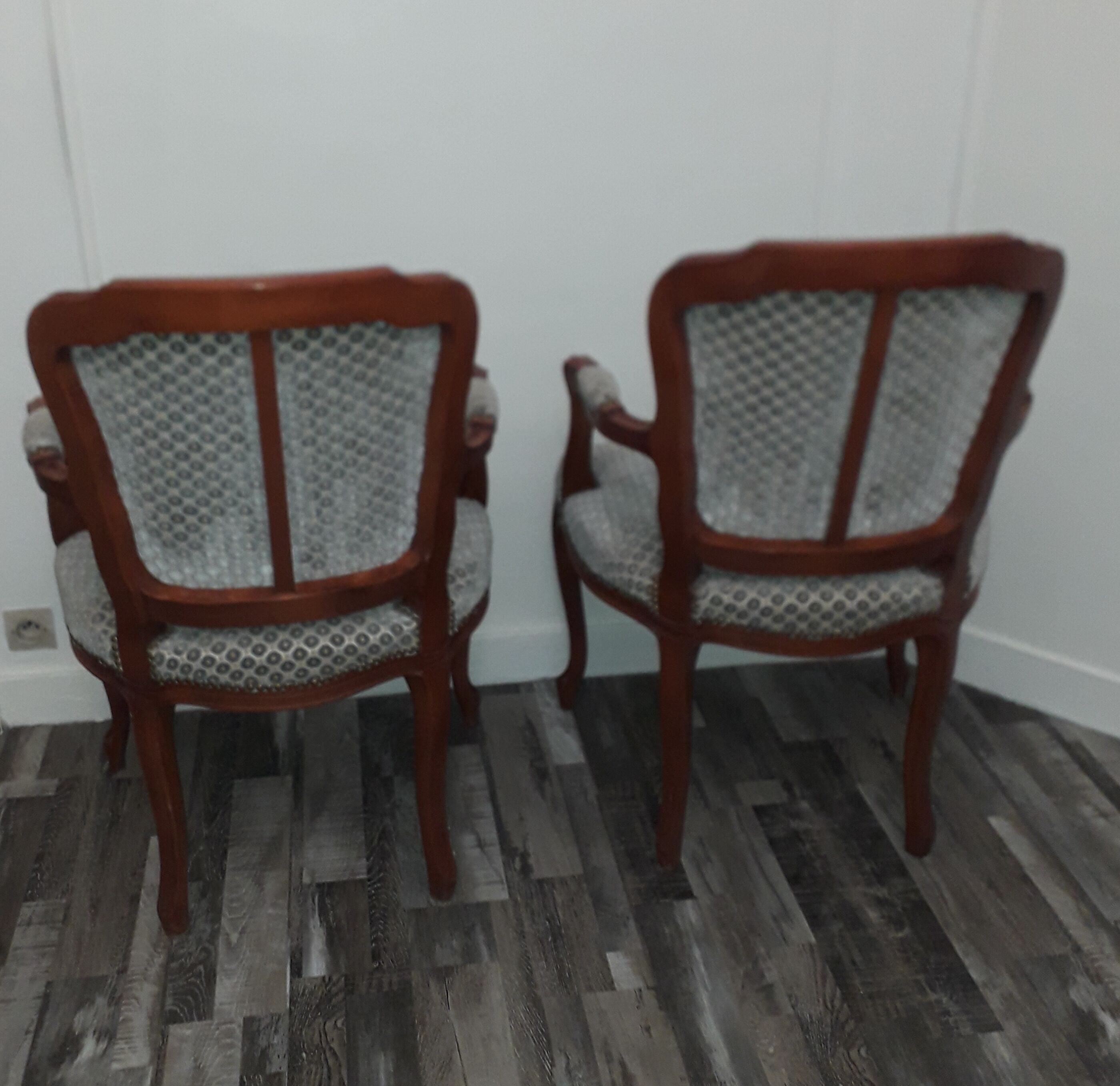 Louis XV-style armchair pair