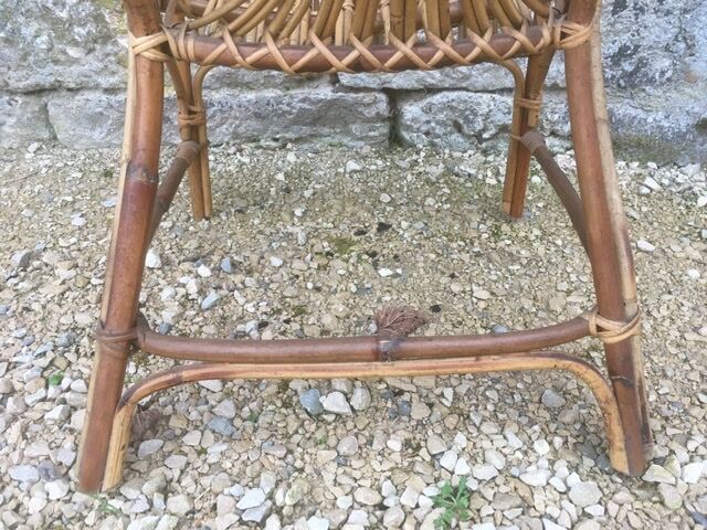 2 armchairs in old rattan