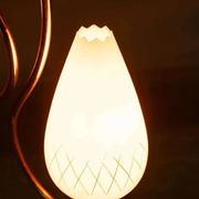 1950s Swedish mid-century suspension, vintage opaline lamp.