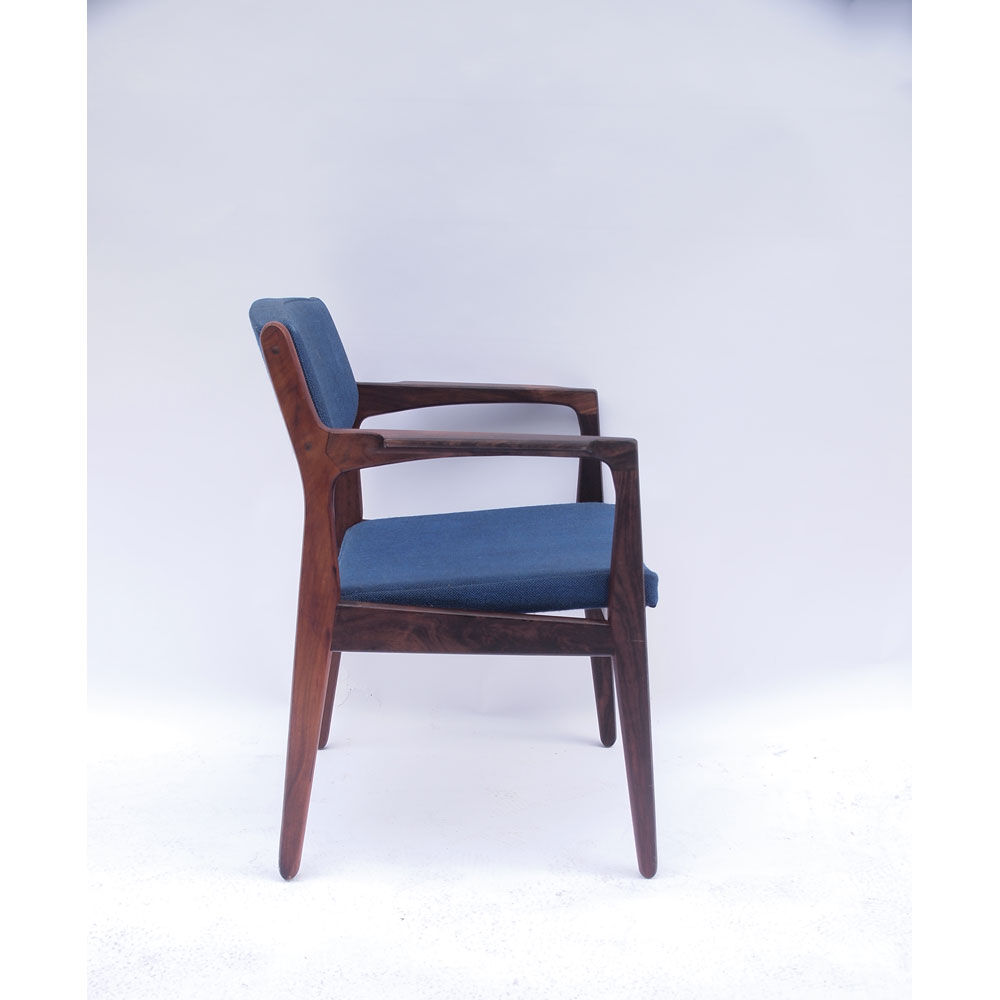 Fauteuil chaise d’appoint ou de bureau scandinave vintage bleu