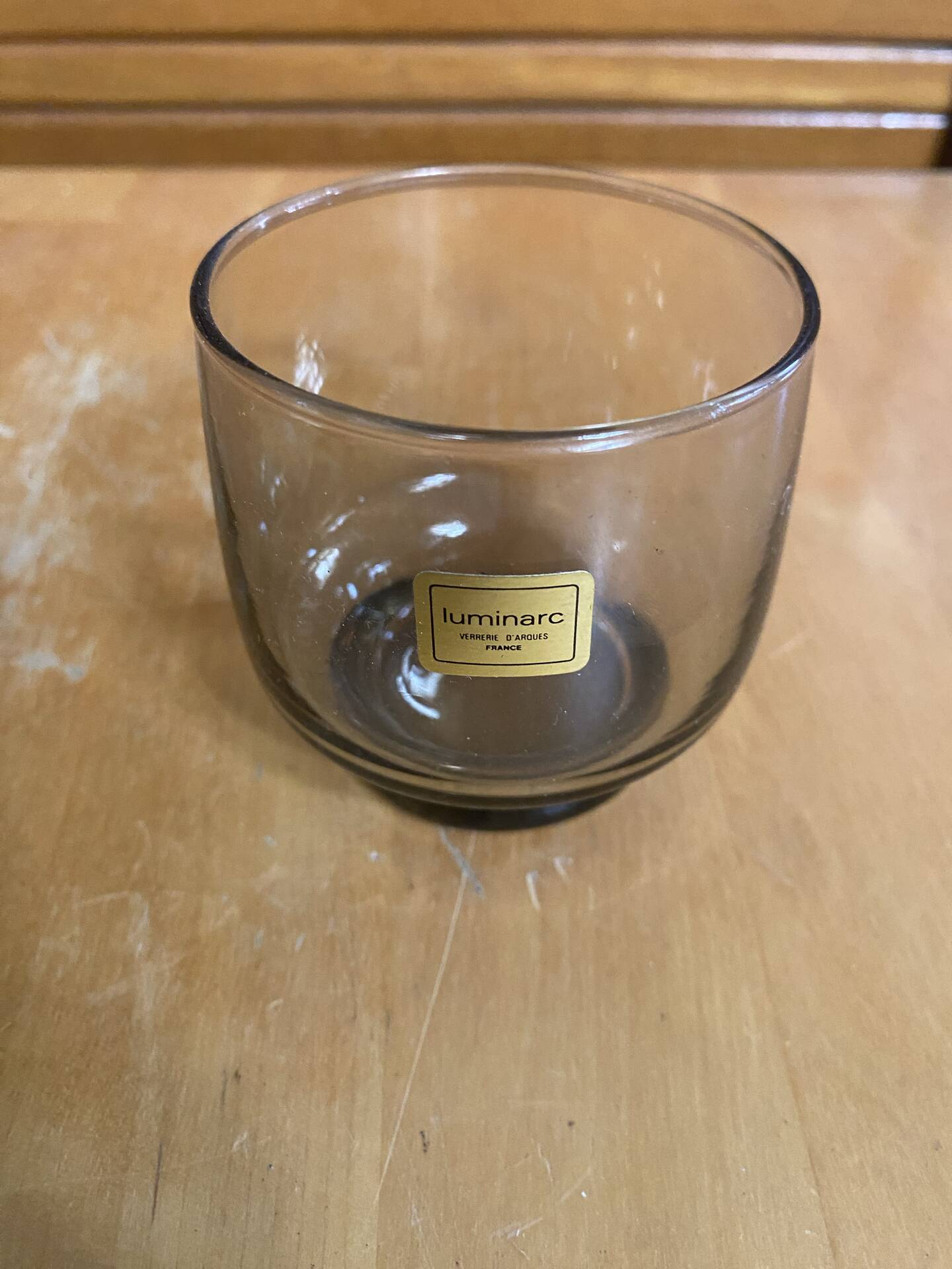 Set of 6 luminarc glasses grey smoke 1970s vintage #e395