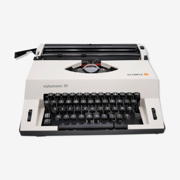 Typewriter Olympia Alphamatic 33 white revised ribbon new 1980