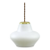 Small Mid-Century Italian Brass and Opaline Pendant Lamp