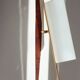 Modernist adjustable wall lights in teak and brass – 1950