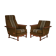Ensemble de fauteuils bois de chêne laine état d’origine années 1970