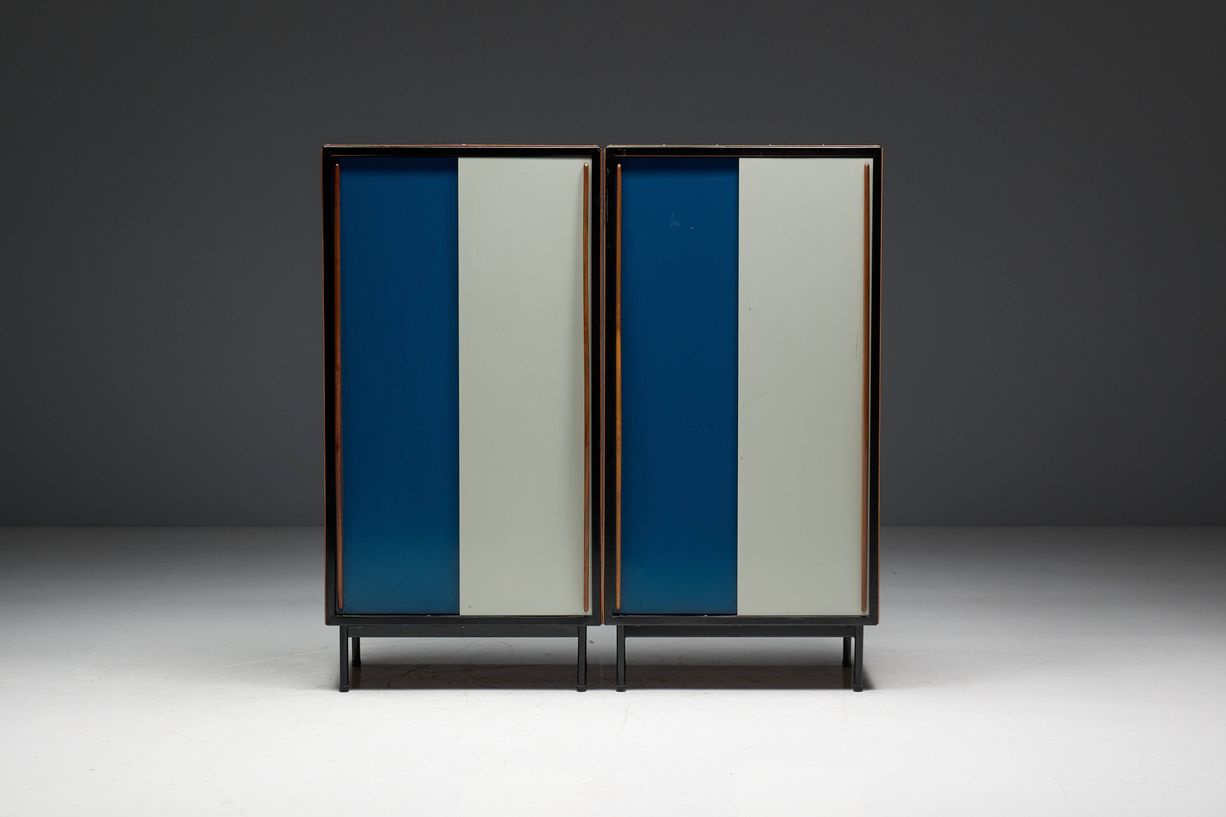 Modernist wardrobes by Willy Van Der Meeren for Tubax, Belgium, 1950s