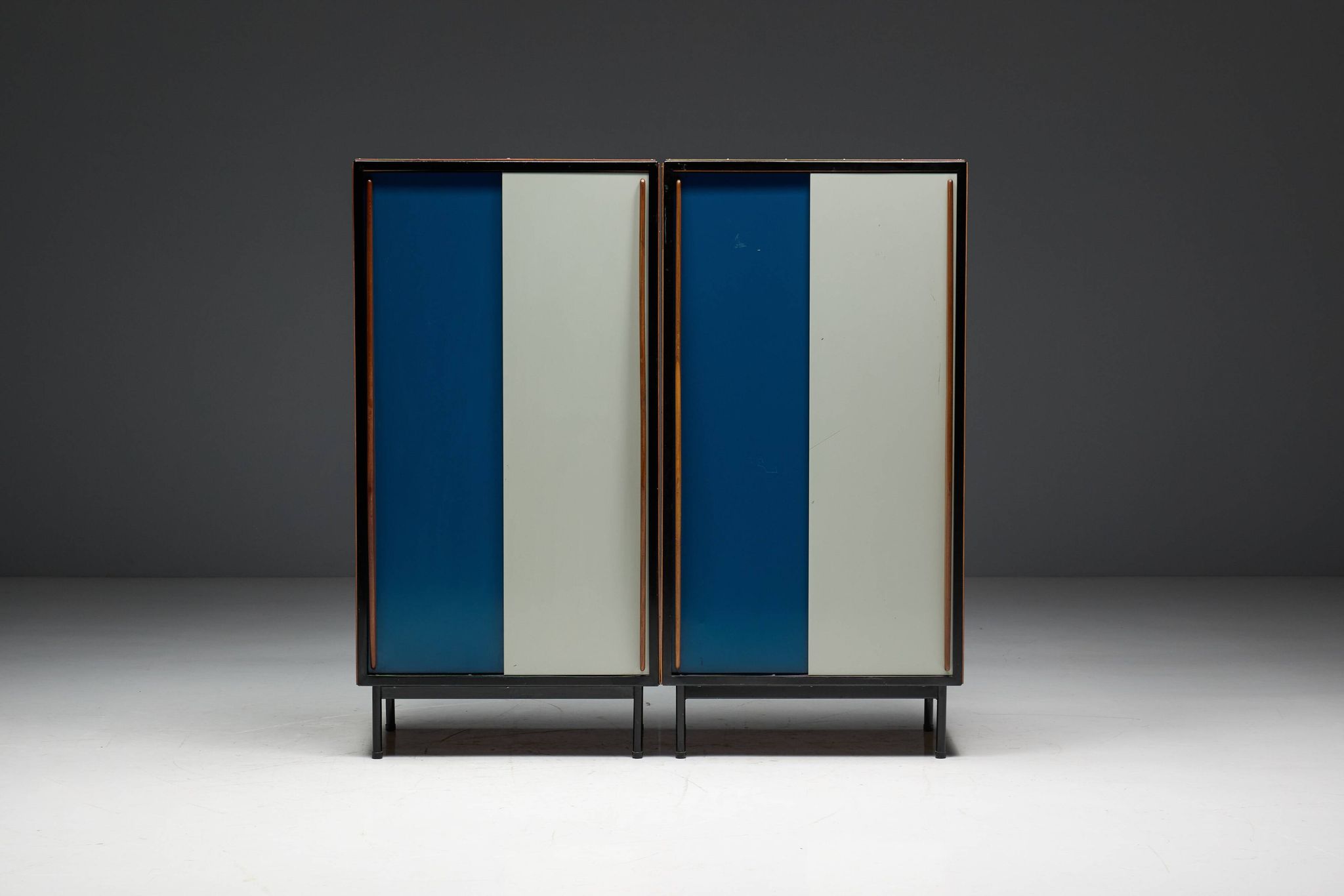 Modernist wardrobes by Willy Van Der Meeren for Tubax, Belgium, 1950s